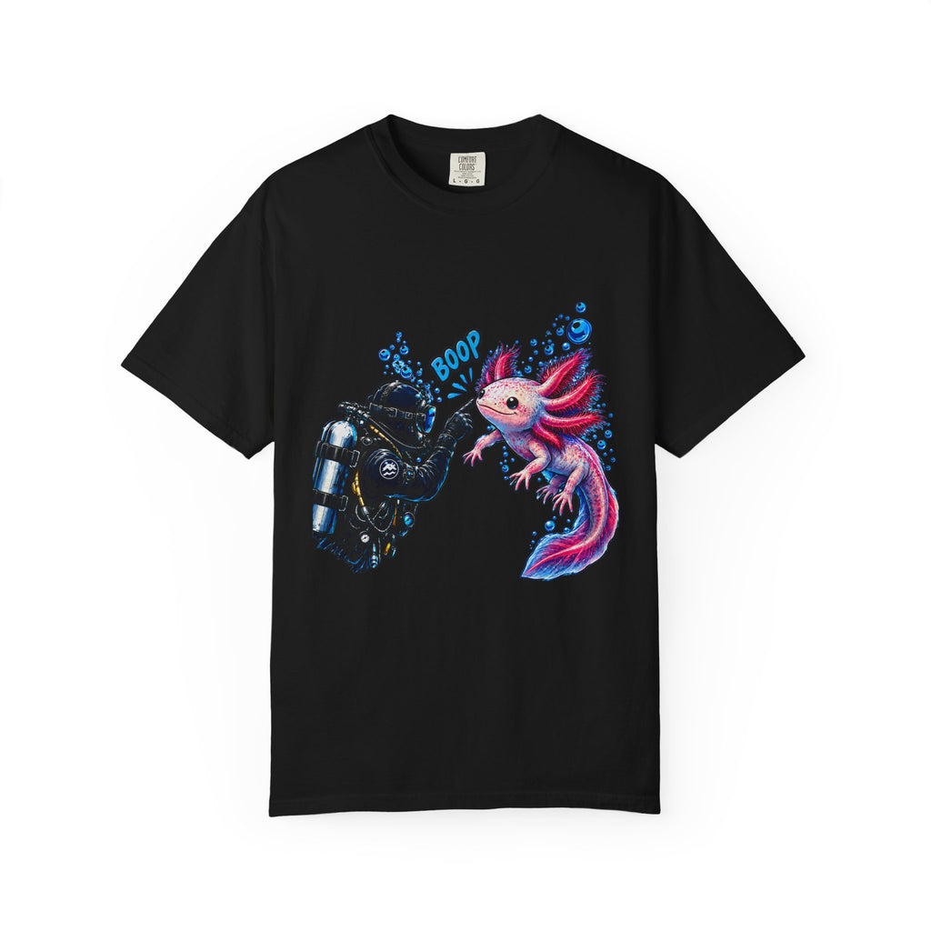 Axolotl Scuba Diver Shirt, Funny Boop The Snoot Tee, Cute Amphibian Lover Gift, Ocean Animal Apparel | Comfort Colors® T-Shirt