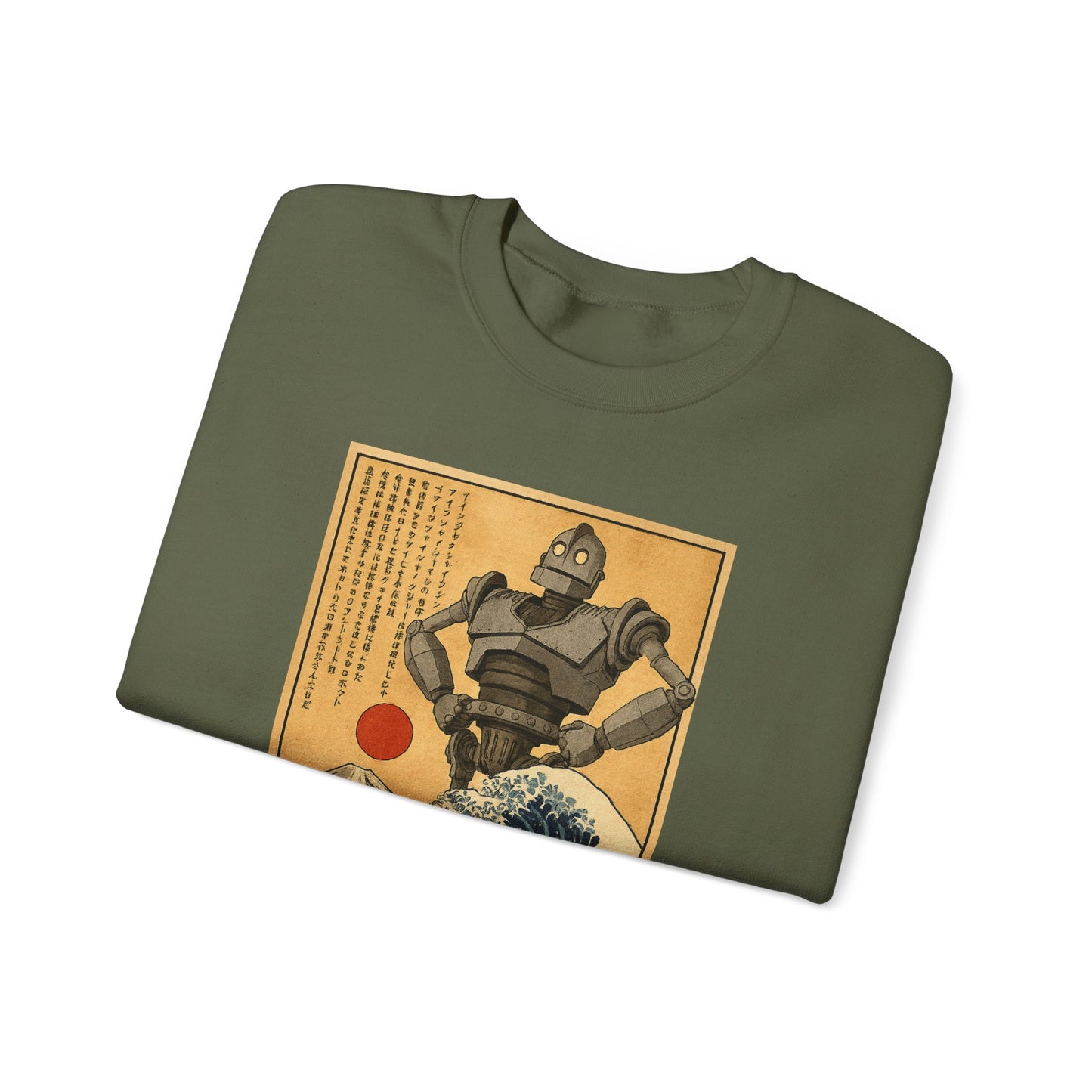 Mecha Shadows Over Fuji Retro Anime Sweatshirt