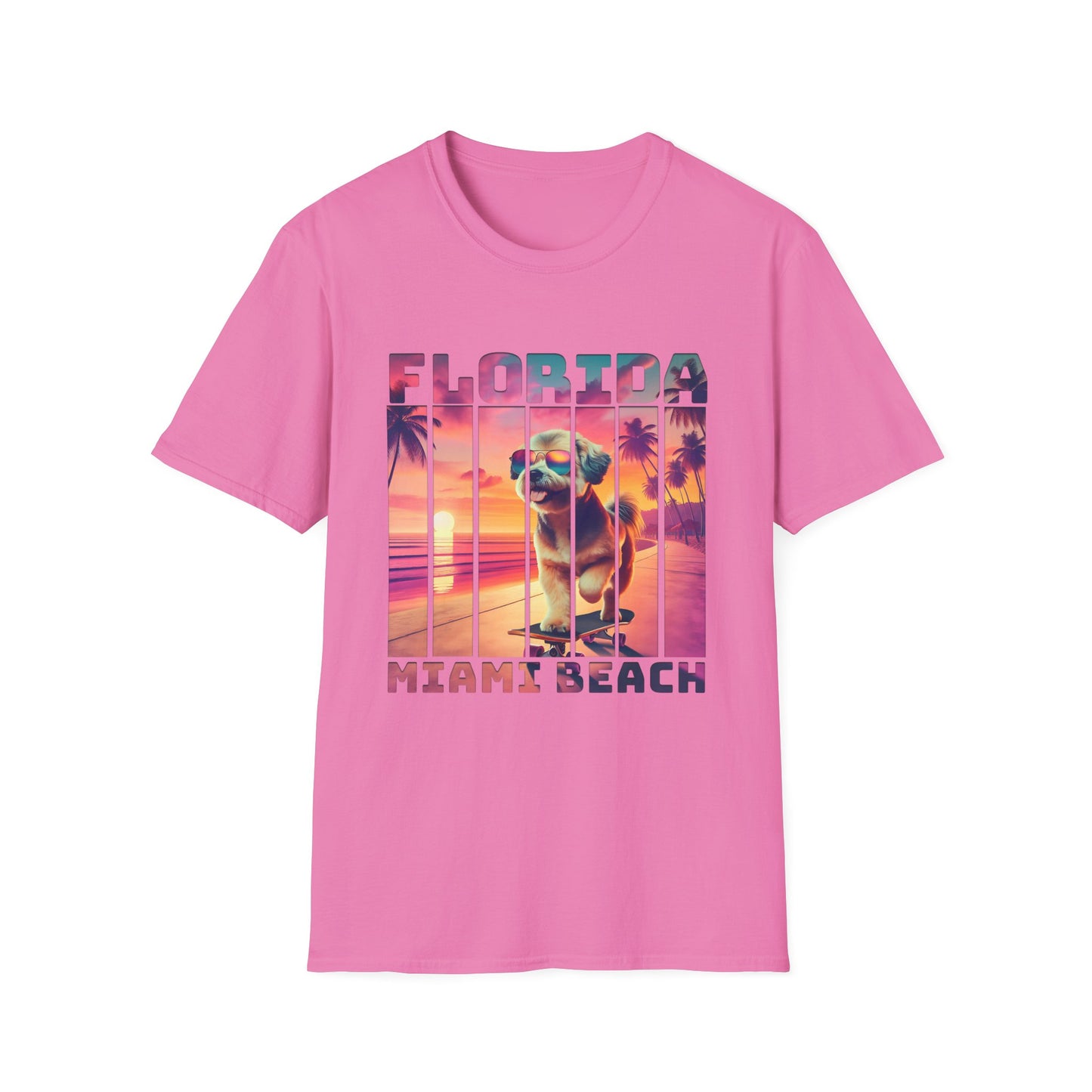 Florida Miami Beach Cool Summer Dog T-Shirt